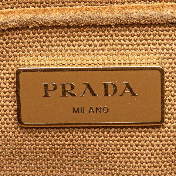 Pre-Loved Prada Canvas and Suede Fringed Canapa Handbag - Picture 5 of 12
